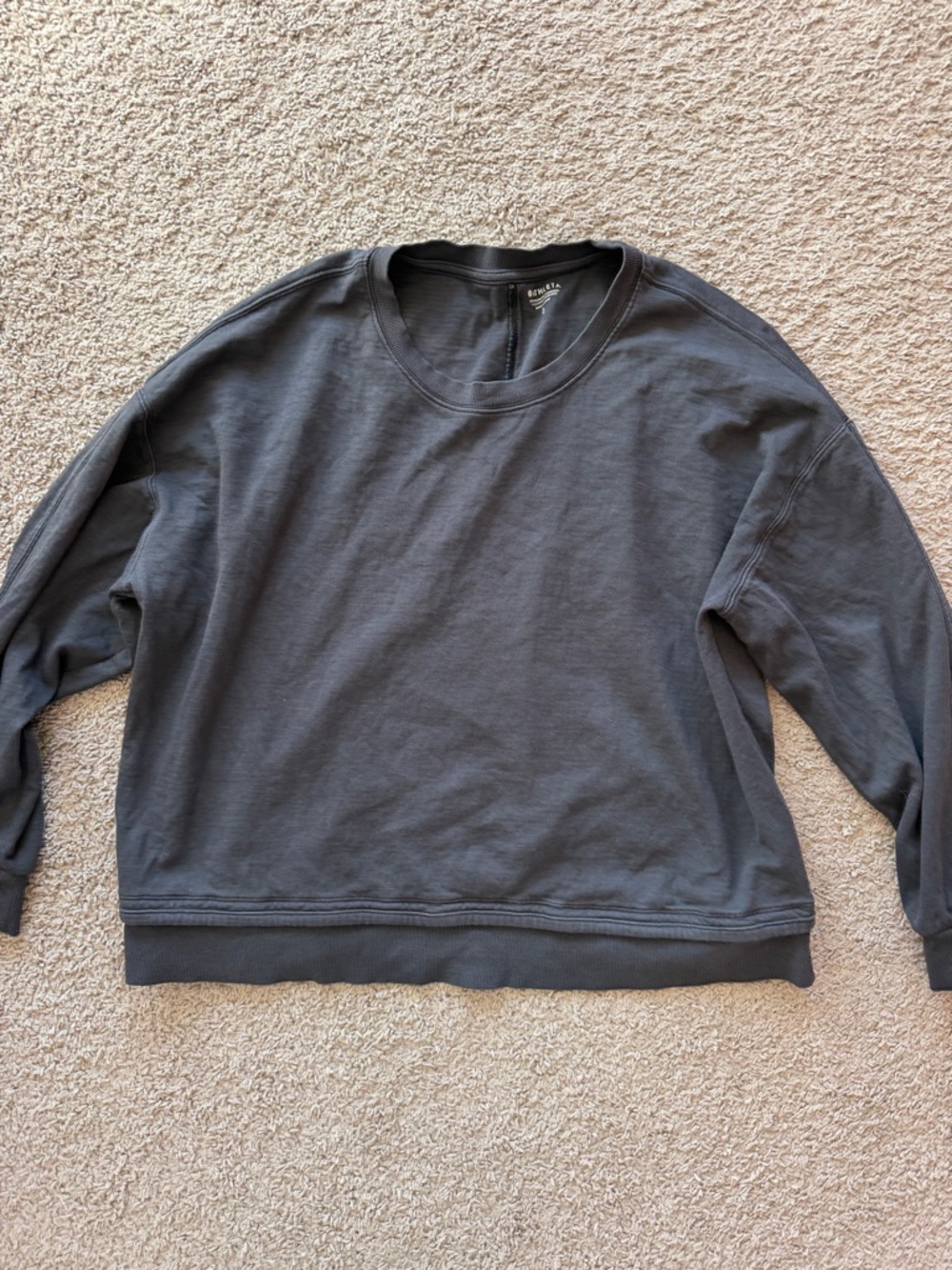 Athleta Charcoal Relaxed Crewneck Sweatshirt
